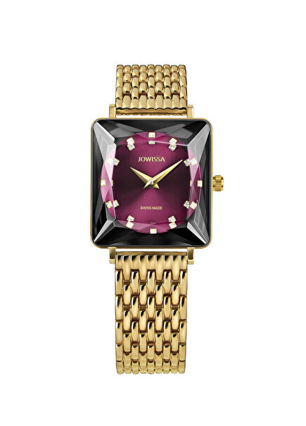 Facet Princess Swiss Made Gold Steel Women's Watch