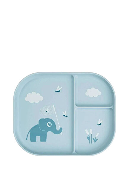 Elphee Blue Compartment Kids Plate