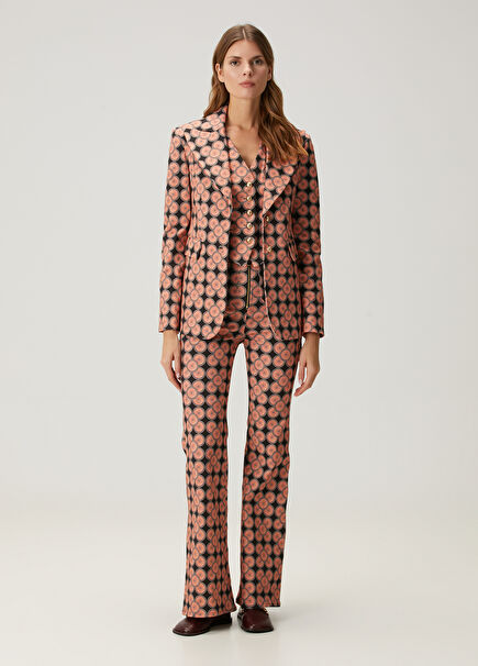 Carnelian Black Patterned Pants