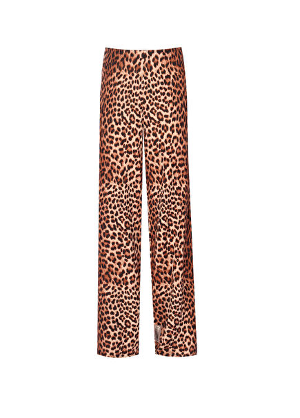 Studio Pants Leopar Desenli Kadın Yüksek Bel Pantolon
