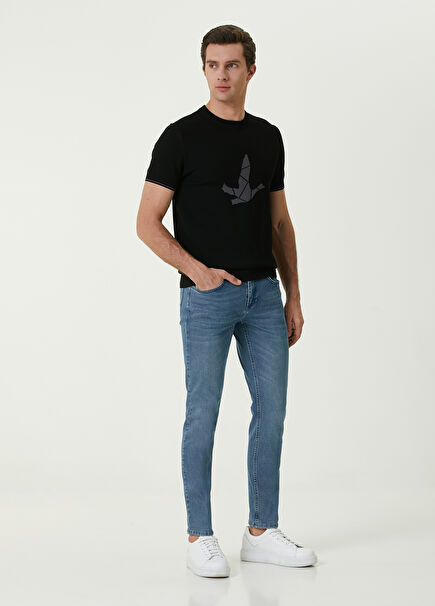 Slim Fit Gray Blue Medium Wash Jeans