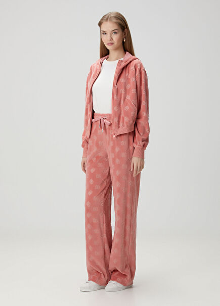 Pink Logo Chenille Sweatpants