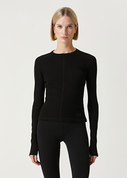 Fitted Black Long Sleeve T-Shirt