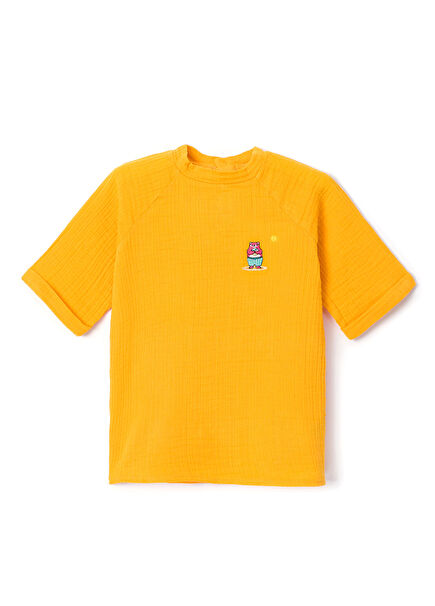 Sarı Unisex Çocuk Müslin T-shirt