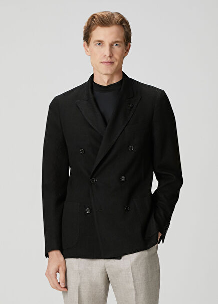 Black Double-Breasted Jacket