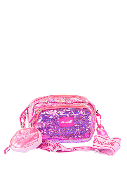 Puffer Pink Girls Sling Bag & Wallet