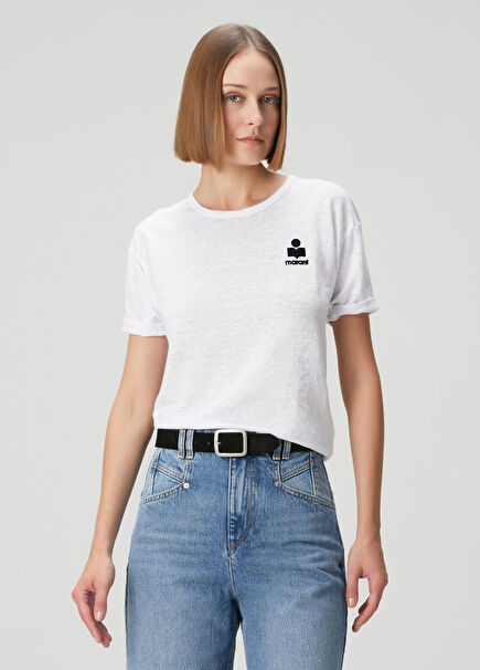 Koldia Beyaz Keten T-shirt