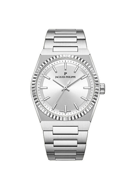 JPQGLS581386 Metalik Gri Çelik Erkek Kol Saati