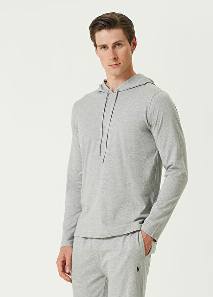 Grey Hooded Pajama Top