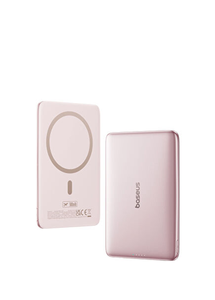 Picogo 0.3'' Pembe Ultra İnce 5000 mAh MagSafe Kablosuz Powerbank