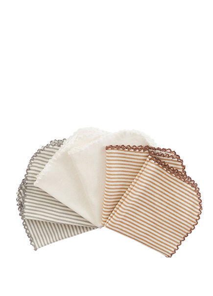 Renkli Pamuklu 3'lü Bebek Mendil Seti