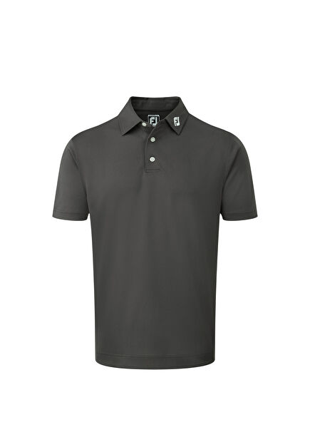 Stretch Pique Solid Charcoal Short Sleeve Men's Golf T-Shirt