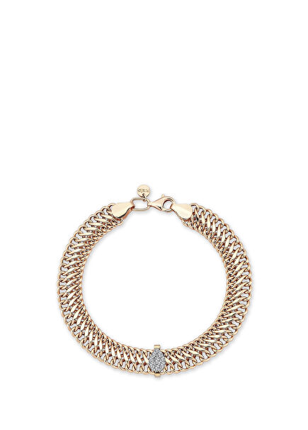 Pear Diamond and Straw 14K Rose Gold Women's Bracelet