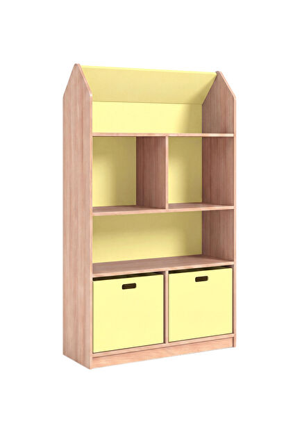 Toy House Yellow Wooden Children's Bookshelf