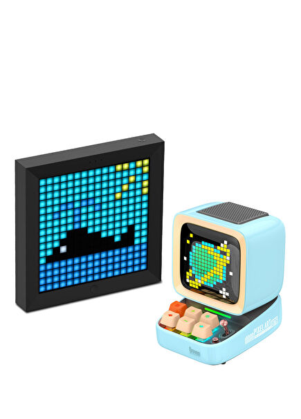 Ditoo Pro Blue Bluetooth Speaker and Pixoo Led Display Set