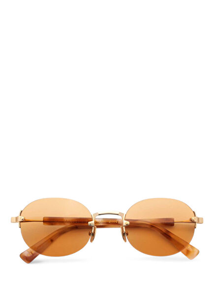 Ollie Mat Altın Rengi Çelik Unisex Güneş Gözlüğü