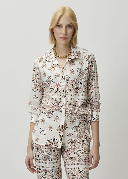 Milan Ecru Paisley Patterned Shirt