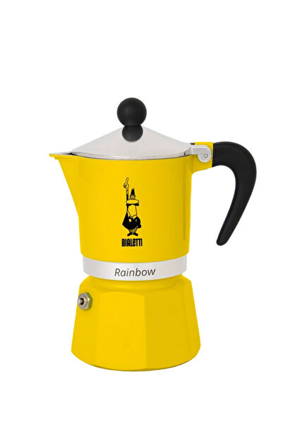 Rainbow Yellow 3 Cup Moka Pot