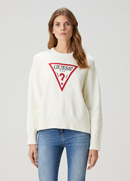 White Logo Sweater