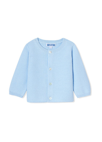 Light Blue Plain Knit Baby Boy Cardigan