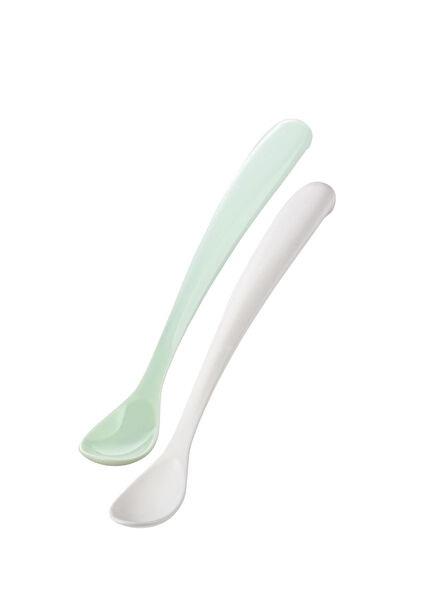 Powder Green & White Storage Box 6 Months+ Ergonomic Nutrition Kids Spoon Set