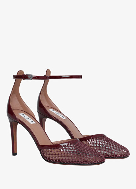 Burgundy Mesh Heels