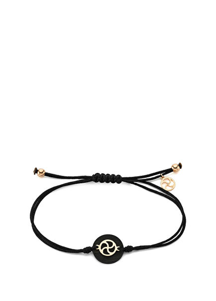 Manji Ebony Siyah Kadın Altın Bileklik