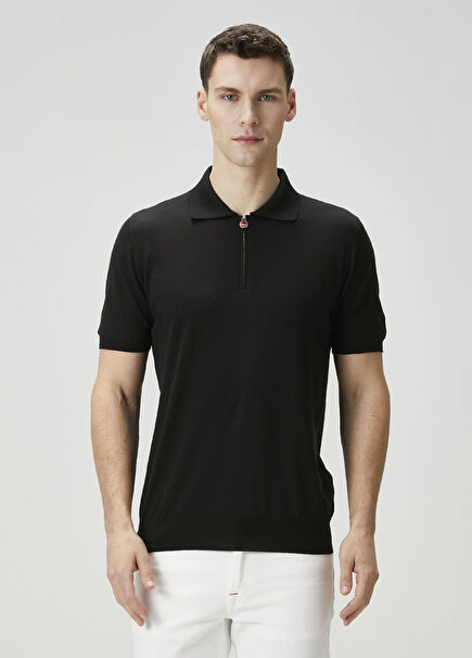 Siyah Polo Yaka Kısa Kollu Triko