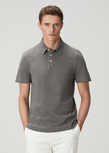 Antrasit Comfort Fit Polo T-shirt
