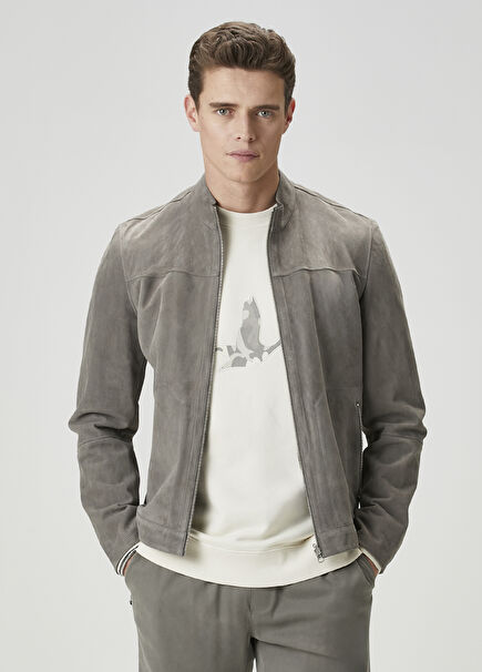 Grey Double-Sided Leather Jacket