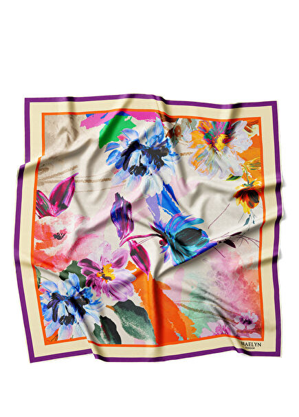 Vibrant Blossom Twill İpek Kadın Eşarp 