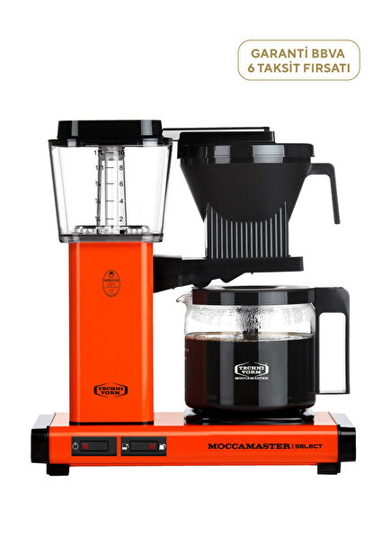 KGB Select Orange Filter Coffee Maker with Glass Pot