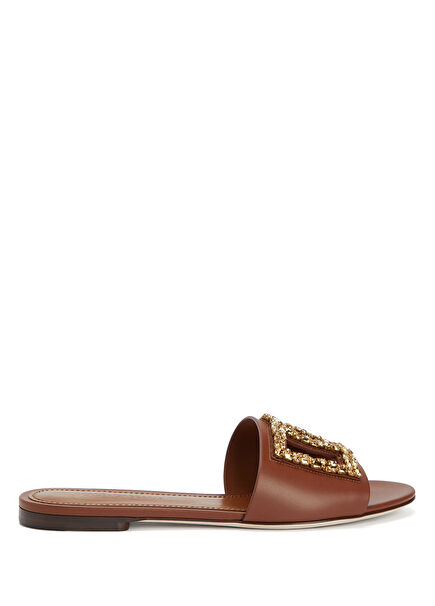 Brown Women's Leather Slippers