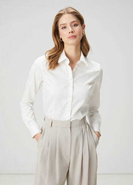 Slim Fit Beyaz Gömlek