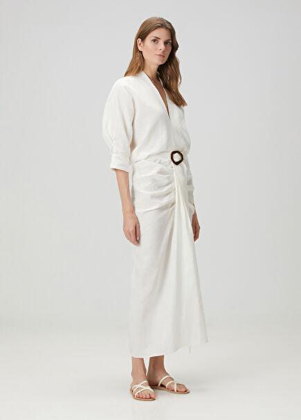 White Maxi Linen Dress