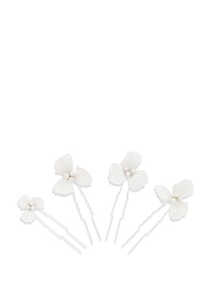 Soly Beyaz Çiçekli Duvak Aksesuarı 