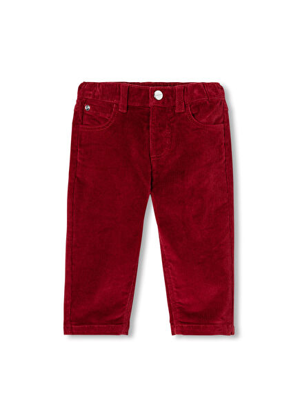 Kırmızı Kadife Erkek Bebek Pantolon