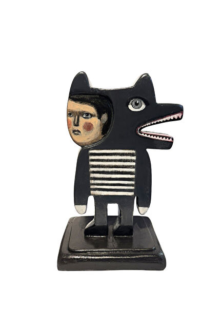 Tarkan Güveli Akrilik Boyalı Ahşap Metal Heykel