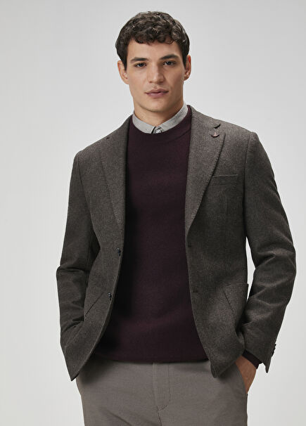 Brown Wool Cachet Jacket