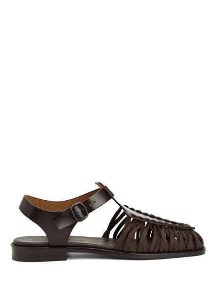 Alaro Dark Brown Women's Leather Sandals