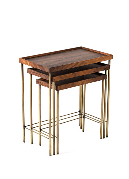 Edge Aged Altın 3'lü Zigon Sehpa