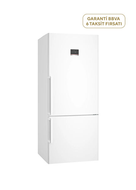 KGN76CWE0N Serie 6 Glossy White Bottom Freezer NoFrost Refrigerator 526 Lt