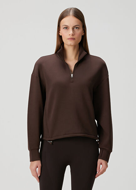Brown Zipper Sweatshirt