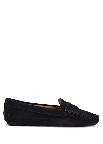 Lacivert Kadın Süet Loafer
