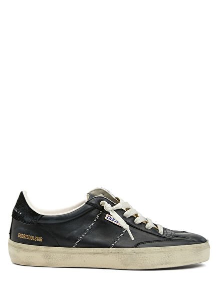 Soul Star Black Womens Leather Sneakers