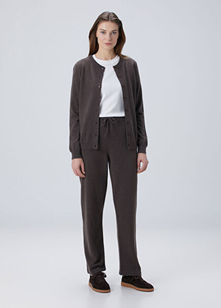 Brown Cashmere Knit Trousers