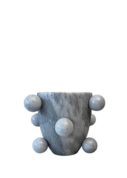 Bubble Grey Marble Ball Detailed Vase