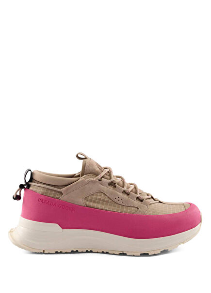 Beige Pink Women's Leather Sneakers