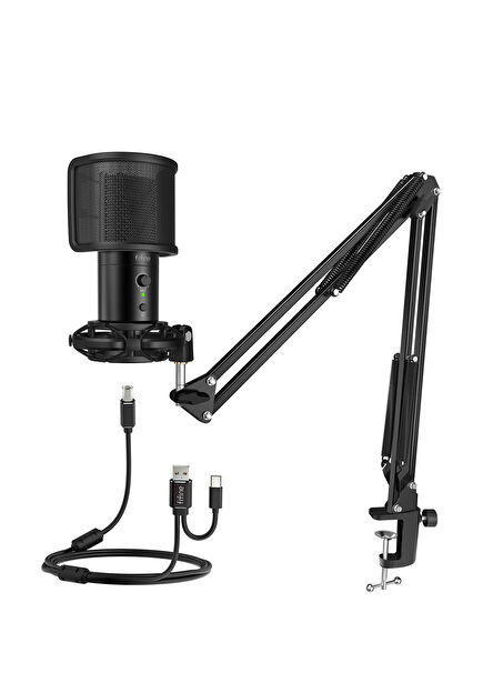 T683 Usb Type C Professional Black Microphone Set