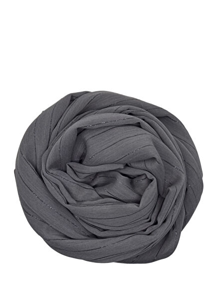 Smoked Glittery Stripe Detailed Women's Shawl